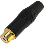 Гнездо RCA, gold, black, металлический корпус