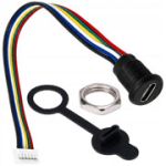 Гніздо USB Type-C 6pin з проводом 150mm Black
