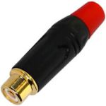 Гнездо RCA, gold, red, металлический корпус