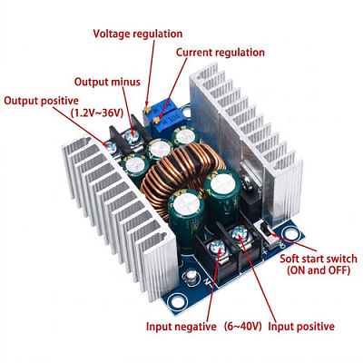 HW-920 DC-DC пониж. модуль 1.25-36V 20A