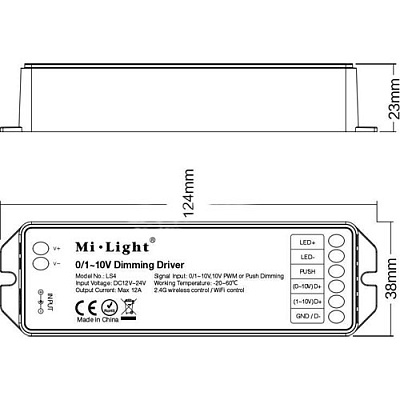 Диммер LS4 MIBOXER (Mi-Light) 12A 0,1-10V