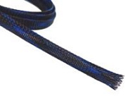 Обплетення зміїна шкіра 6мм 1метр / Чорна з синім