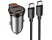 АЗП 12-24V Hoco NZ16B 2xUSB 45W Grey
