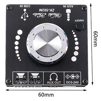 Стерео аудио усилитель ZK-502M Bluetooth v5.0