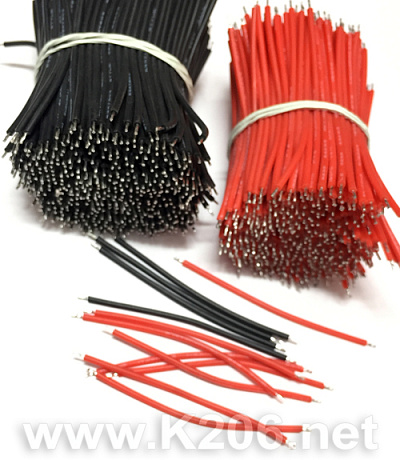 Провід силікон 24AWG 50мм 50+50 штук R+BLK