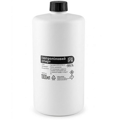 Спирт ізопропіловий 99,9% IPA 1л тара HDPE