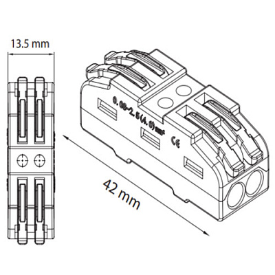 Клемна колодка KV212-2P HOROZ
