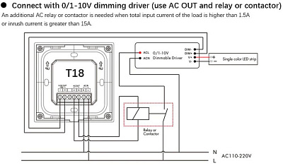 Панель управления T18 Vyeofar диммер 0-10V