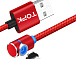 USB кабель магнитный угловой TOPK-MICRO RED