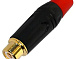 Гнездо RCA, gold, red, металлический корпус