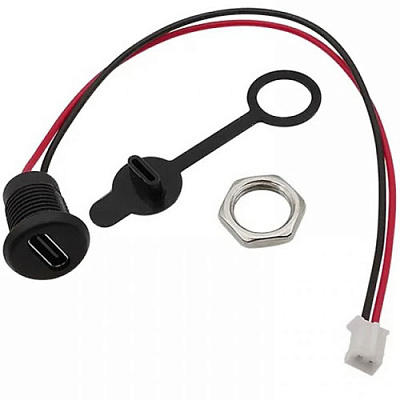 Гніздо USB Type-C 2pin з проводом 150mm Black