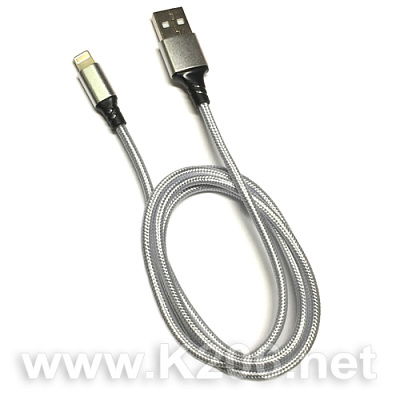 USB кабель iPhone-1m-SILVER /Нейлон/