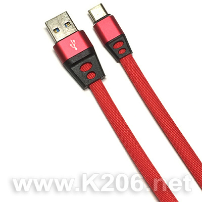 Шнур USB-TYPE-C 200mm RED