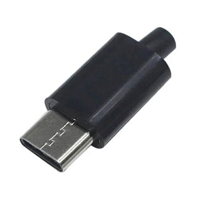 Вилка USB Type-C 4pin чорна CN-18-07