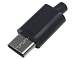 Вилка USB Type-C 4pin чорна CN-18-07