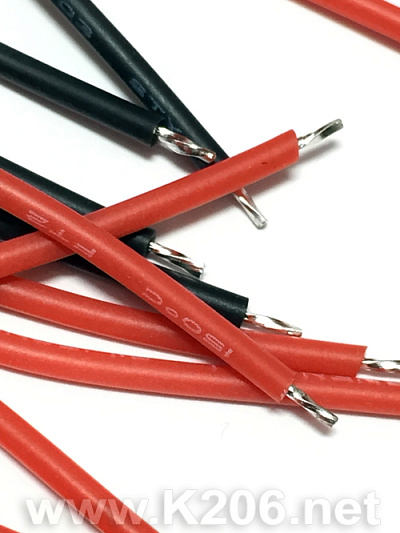 Провід силікон 24AWG 50мм 50+50 штук R+BLK