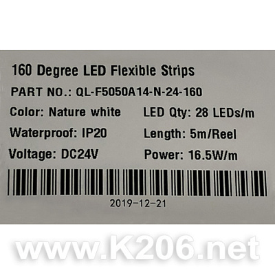 LED стрічка QL-F5050A14-N-24-160