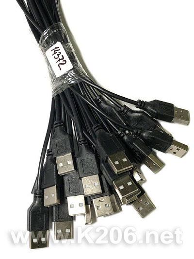 Провод 2 pin с разъемом USB A (черный)/0.3m