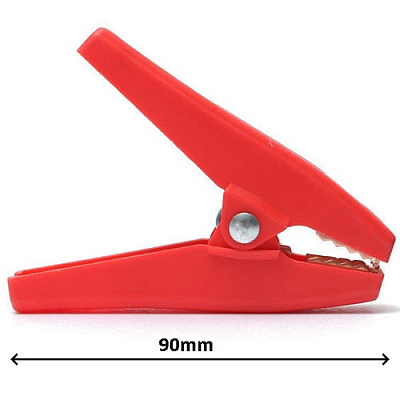 Затискач крокодил 100A L=90mm Red HM-524R