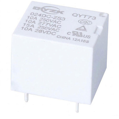 Реле QYT73-024DC-ZS3 10A 1C coil 24VDC