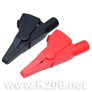 Зажим "крокодил"-"банан" RH-1074 (R+BLK)