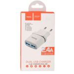 Зарядний пристрій 2*USB HOCO C12 WHITE