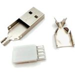 Вилка USB тип A на кабель метал. корпус
