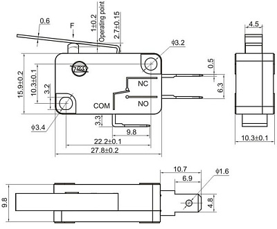 Микропереключатель KW11-7-3 (MSW-02)