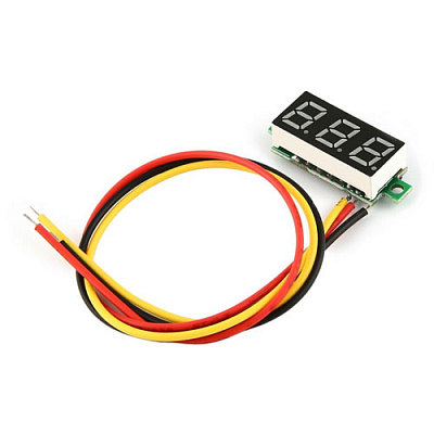 Вольтметр DC 0-100V-BLUE (8мм) 3 wire