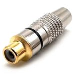 Гнездо RCA silver-gold Ø6.5мм Black