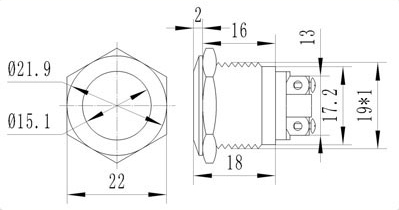 Кнопка антивандальная HQ19N/F10
