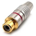 Гнездо RCA silver-gold Ø6.5мм Red