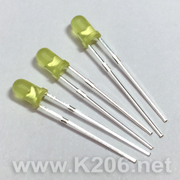Светодиод 3mm желтый диффузный