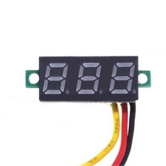 Вольтметр DC 0-100V-RED (8мм) 3 wire