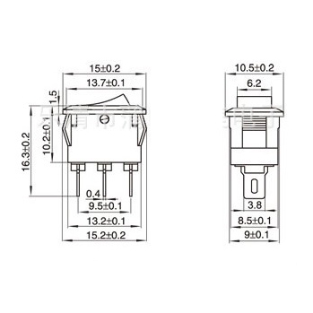 Переключатель SMRS-101-1-R (KCD11-101)