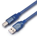 Кабель USB2.0 AM/BM 1.5м синий с фильтром