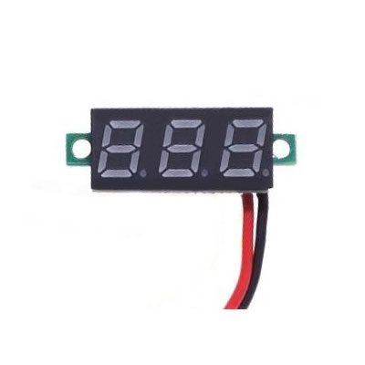 Вольтметр DC 3-30V-RED (8мм) 2 wire