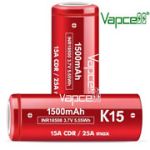 Акумулятор Vapcell INR18500 K15 1500mAh