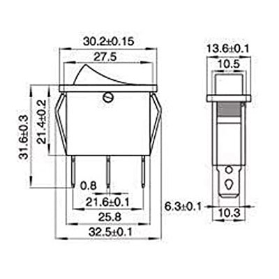 Переключатель KCD3-BLACK 15A-20A, 3 pin