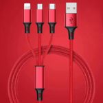 USB кабель 3-in-1 1.2m-RED /Нейлон/