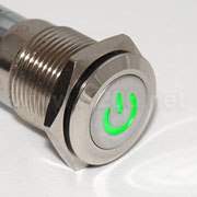 Кнопка антивандальна HQ16N/F11Z-12V-EDY-G