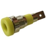 Гніздо "банан" 4mm на панель YELLOW (AMASS)