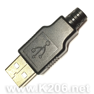 Вилка USB тип A чорна