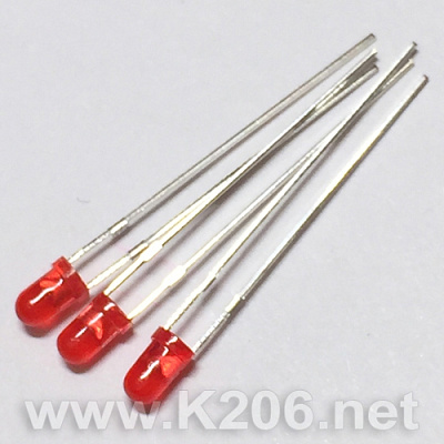 Светодиод 3mm красный диффузный