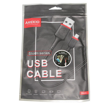Кабель USB-MICRO USB AKEKIO 0.9M BLACK