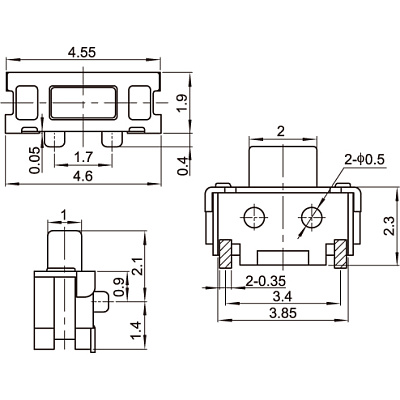 Кнопка SMD TS-A002 (1.8*4.5*3.5H)
