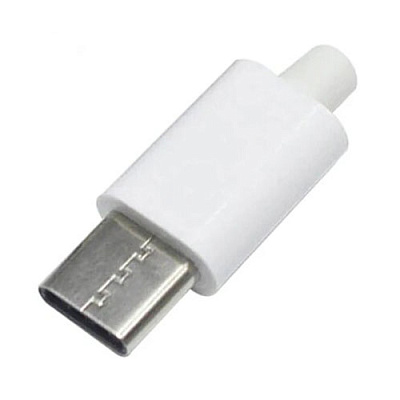 Вилка USB Type-C 4pin біла CN-07-06