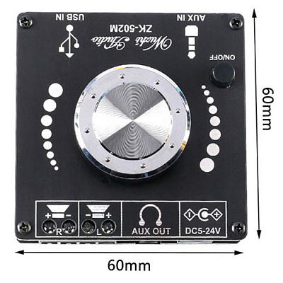 Стерео аудіо підсилювач ZK-502M Bluetooth v5.0