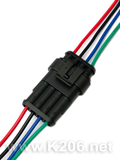 Роз'єм авто 4 pin з проводами (тато+мама)