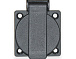 Розетка E-013 Black з кришкою IP44